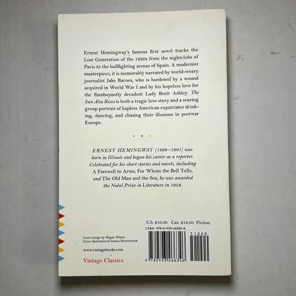 The Sun Also Rises Novel Paperback 20th Century Classic Hemingway American - Picture 3 of 6